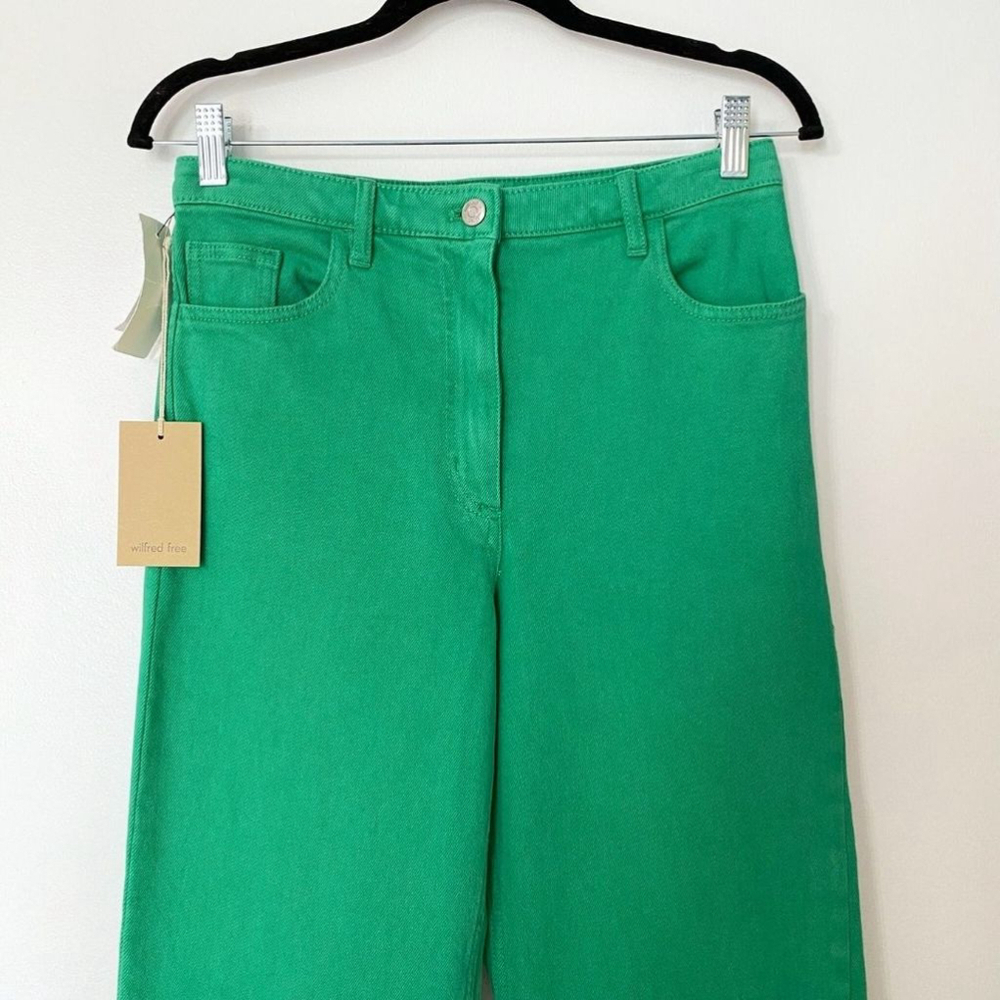 NWT ARITZIA WILFRED THE MELINA JEANS IN ALIEN GREEN - 8 - Picture 4 of 11